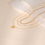 Layered Necklaces for Women, Dainty 14K Gold Plated Circle Peadant Chain Necklace Set Simple Paperclip Stacked Necklaces for Women Trendy Gold Jewelry - color: set3