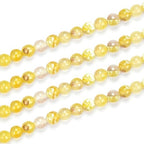180pcs Adabele Natural Faceted Yellow Fire Agate Healing Gemstone 4mm (0.16 Inch) Small Round Loose Beads Gem Stone Spacer for DIY Craft Jewelry Making GH3-4 - color: Faceted Yellow Fire Agate, size: 4mm (180pcs/2 strands)