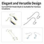 100Pcs Stainless Steel Earring Hooks French Hook Ear Wires for Earrings Jewelry Making Sterling Silver Wire Findings Dangle Pieces for DIY Craft Accessories