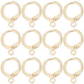 Beebeecraft 1 Box 50Pcs Round Earring Hooks 18K Gold Plated French Earring Hooks Huggies Leverback Findings 15x11.5mm for Jewelry Making - color: 15x11.5mm Round Earring Hooks