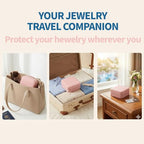 Jewelry Box for Women Girls, Small Travel Jewelry Organizer, Mini Portable Jewelry Storage Case as Small Gifts for Women, Pink
