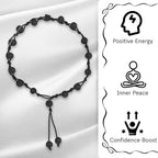 Amazing Gemstone Crystal Anklet Ankle Bracelets for Women - Waterproof Beaded Healing Crystal Anklets, Plus Size Chakra Gemstone Bead Anklet - color: Lava Stone, style: Hand Knotted