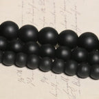 Yochus 60pcs Black Matte Onyx Agates Beads，6mm Healing Power Natural Stone Round Loose Beads for Jewelry Making Earring Necklace DIY Crafts - color: Black Matte Onyx Agates, size: 6mm 60beads