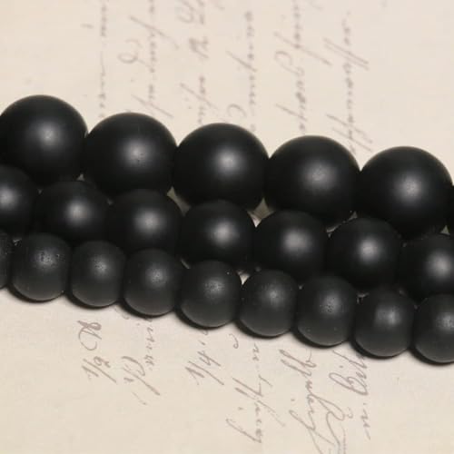 60pcs Black Matte Onyx Agates Beads，6mm Healing Power Natural Stone Round Loose Beads for Jewelry Making Earring Necklace DIY Crafts - color: Black Matte Onyx Agates, size: 6mm 60beads