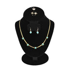 MOOCA 3 Pcs Set Black Velvet Combination Display Jewelry Stand Bust for Necklaces, Earrings, Rings, Jewelry Display For Vendors - color: Black Velvet, 3 pieces