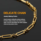 KYUNHOO 13 Feet Stainless Steel Chain for Jewelry Making 4MM Wide Paperclip Chains Small Circle Link Chain Gold Jewelry Making Chains with Lobster Clasps and Jump Rings - color: Paperclip Gold