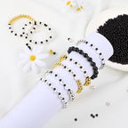 1200Pcs 4mm Black Spacer Beads Round Smooth Loose Ball Beads for Bracelet Jewelry Making Craft - color: Z-Black, size: 4mm
