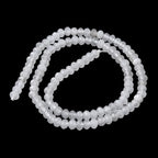 115pcs 4x2mm Rondelle Faceted Natural Jade Beads, Dyed Stone Beads Abacus Disk Stone Spacer Charm Bead for DIY Bracelet Necklace Jewelry Making Keychain Phone Chain Ornament, White - color: White