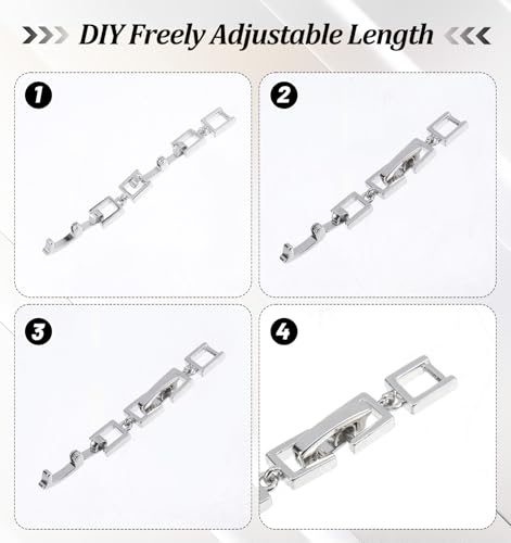 Bracelet Extender Clasp, 5PCS Tennis Bracelet Extender Necklace Extenders Chain for Women Adjustable Length, Foldover Clip Design, for DIY Jewelry & Crafts