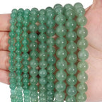 HAAMIIQII 8mm Natural Green Aventurine Beads Round Gemstone Loose Beads for Jewelry Making 2 Strands (92-96pcs) - color: Green Aventurine, size: 8mm (92-96pcs)
