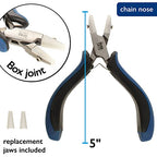 The Beadsmith Chain Nose Nylon Jaw Pliers – 5 inches (127mm) – Ergonomic Handle, Double Leaf Springs – Includes Replacement Heads – Jewelry Making Tool for Creating Bracelets, Earrings & Necklaces - style: Chain Nose