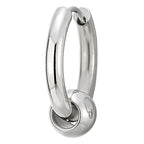 Stainless Steel Circle Beads Huggie Hinged Hoop Earrings for Men Women, 2pc - color: Silver, size: Diameter:20MM