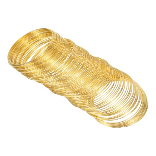 PATIKIL 100 Loops Memory Wire, 1pcs 1mm 18 Gauge Jewelry Wire Craft Wire Memory Steel Wire for Jewelry Making Bracelets Beading DIY Crafts, Golden - color: Golden
