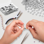 200pcs Silver Plated Brass Flat Disc Spacer Beads for DIY Bracelet, Necklace Jewelry Making (Silver-6mm) - color: Silver-6mm