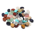40 Pcs Healing Loose Beads Oval Shape Natural Necklace Stone Pendants Crystal for Jewelry Making DIY Craft - color: oval