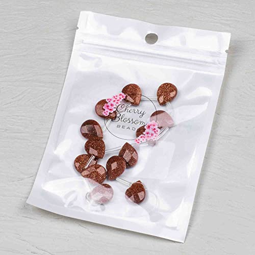 Cherry Blossom Beads Goldstone 12x15mm Faceted Top-drilled Teardrop Beads - 12 pcs/ 8 Inch Strand - color: Goldstone