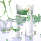 WILLBOND 600 Pcs Crystal Glass Beads for Jewelry Making Bulk Suncatcher Faceted Rondelle Loose Gemstone for Valentine's Day, Irish Holiday, Easter Bracelet DIY Crafts 8mm, 6mm, 4mm(Green) - color: Green