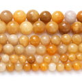 Natural Topaz Stone Beads Gemstone Round Crystal Energy Jade Beads Stone Beads for Jewelry Making DIY Bracelet Necklace Jewelry Making 1 Strand 15.5inch 60PCS 6MM - color: topaz, size: 6MM