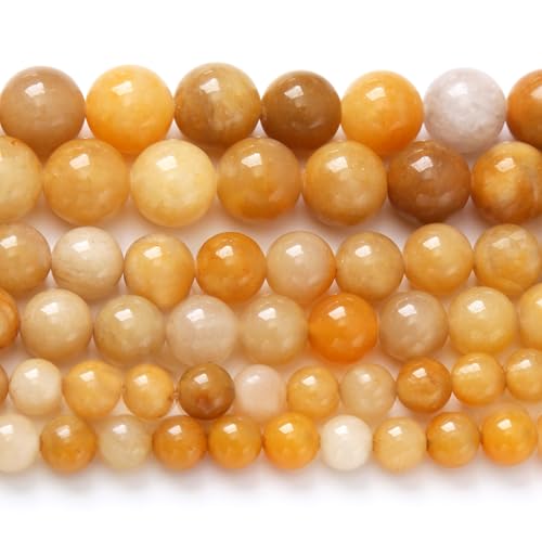 Topaz Stone Beads Gemstone Round Crystal Energy Jade Stone Beads for Jewelry Making DIY Bracelet Necklace Jewelry Making 1 Strand 15.5inch 45PCS 8MM - color: topaz, size: 8MM