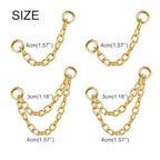 4Pcs Gold Earrings Connector Chains Set for Women, Convertible Dangle Chain for Double Piercings 50mm - color: style E