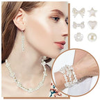 Juexica 500 Pcs ABS Imitation Pearl Beads Star Heart Bowknot Circle Flower White Aesthetic Beads for Jewelry Making Bracelets Necklaces Earrings Key Chains Accessories DIY Crafts(Classic Style) - color: Classic Style