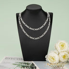 KYUNHOO 13 FT/4M Silver Plated Jewelry Chain Roll Figaro Curb Links Necklace Chains Bulk with Lobster Clasps Jump Rings for Women Men Making Jewelry Crafts - color: Figaro Silver