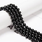 74Pcs(2 Strand/Set) 10mm Black Tourmaline Smooth Round Beads Natural Stone Beads AAA Grade Premium Round Gemstone Genuine Real Stone Loose for DIY Bracelet Jewelry String Making - color: Black Tourmaline, size: 10mm