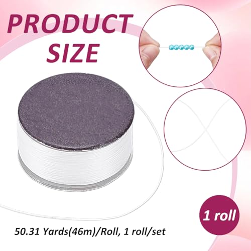 PH PandaHall 50yards Nylon Beading String Thread 0.2mm Fine Round White Bracelet Cord Seed Bead Thread Sewing String for Friendship Bracelet Jewelry Leather Stitching Beading Christmas Ornament - style: White