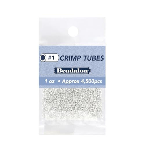 Beadalon Crimp Tubes, Size #1, Silver Plated, 1 oz, Approx. 4,500 pc - color: Silver, size: Size #1, 4,500 pc