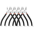 Honoson 5 Pcs Zip Ties Cutters Electrical Wire Cutter Precision Side Heavy Duty Flush Pliers with Longer Flush Edge Spring loaded for Crafting Cables Wires Zip Ties (5 Inch)