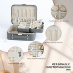 Travel Jewelry Case Large, Jewelry Box Large Jewelry Travel Organizer Jewelry Case with Handle, Best Gift for women Girls, Grey - color: A Modern Grey