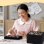 6 Pcs Small Jewelry Tray-ring Organizer Velvet Rings Earring Display Tray Mini Storage Insert Holder 7 Slots for Drawer (Black) - color: Black