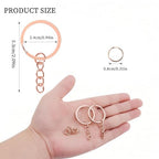 50Pcs Keychain Key Ring with Chain Bulk Split Key Chain,1.1 Inch Key Chains Parts with Open Jump Ring Connector for Jewelry Making Crafts (Rose Gold) - color: 50Pcs Rose Gold