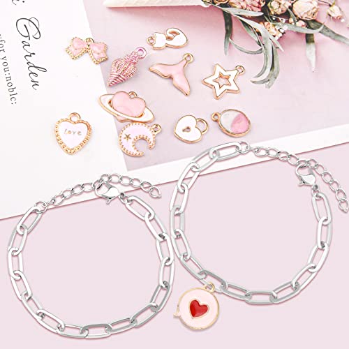 tiggell 20pcs Chain Bracelets Kit Alloy Link with Lobster Clasps for Christmas DIY Women Jewelry Findings Bracelet Making (Silver) - color: Silver