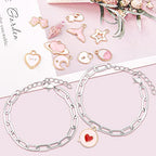 tiggell 20pcs Chain Bracelets Kit Alloy Link with Lobster Clasps for Christmas DIY Women Jewelry Findings Bracelet Making (Silver) - color: Silver