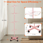 Flenpptly Retail Display Stand Rotating Display Stand 4 Tier Spinning Display Stand for Craft Shows, Jewelry, Keychain, Earring Adjustable Height Retail Display Racks (Pink) - color: 4-Tier Pink