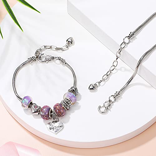 Hicarer 27 Pieces Snake Charm Bracelet Chain Adjustable Charm Bracelet Chain with Heart Shape Extender Copper DIY for Women Jewelry Making(6.3 Inch,Silver) - size: 6.3 Inch