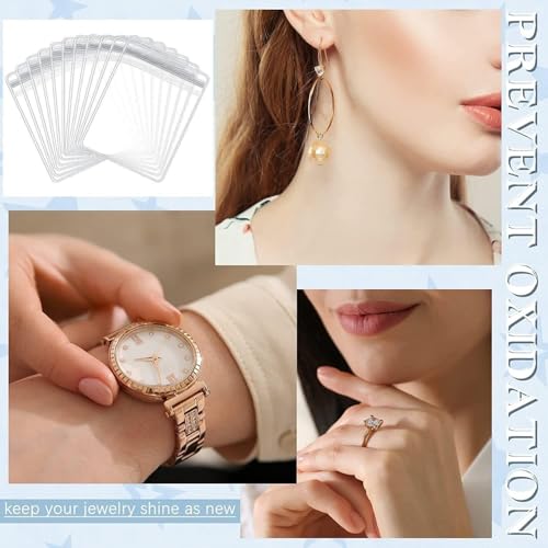 GSXRB Square PVC Bracelet Organizer Bag Clear Zipper Bags Anti Oxidizing Earrings Storage Bags for Storage Jewelry Packing Bags(100pcs 4.33 * 4.33 IN) - size: 4.33*4.33 IN