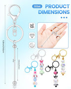 RQAYE 30pcs Beadable Keychains Keychain Bulk kit Cute Blank Bead Keychain Strip DIY Men's and Women's Making Supplies Crafts, Jewelry, Bag Accessories, Customized Project Gifts (Multicolor) - color: Multicolor