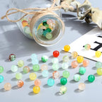 DUQGUHO 8mm Red Yellow and Green Beads for Bracelets Glass Beads for Jewelry Making 24 Colors Round Beads Bulk 520PCS - color: 11-Red Yellow Green