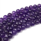 MJDCB 5A Natural South Africa Amethyst Gemstone Round Stone Beads for Jewelry Making DIY Bracelet Necklace (8mm) - color: South Africa Amethyst, size: 8mm