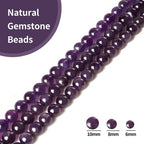 35pcs 10mm Natural Amethyst Beads Gemstone Beads Round Loose Beads for Jewelry Making - color: Amethyst, size: 10mm