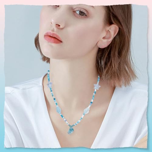 SUNNYCLUE 1 Box About 295pcs Summer Beading Kit Glass Turtle Bead Light Sky Blue Clear Hawaii Beach Ocean Animal Life Fish Starfish Turtle Seashell Spacers for Jewelry Making Beading Kits Adulting - style: Ocean 3