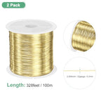 M METERXITY 2Roll 0.2mm Jewelry Wire, 32 Gauge 328FT Craft Wire Copper Beading Wire for Jewelry Making/Planting/Weaving/DIY Crafting, Soft Metal Wires [100M, Gold] - color: Gold, size: 32 Gauge 328FT