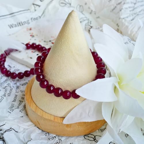 Jabrand 145pcs Glass Beads, 8mm Glass Beads for Barcelet and Jewelry Making DIY Crafts (Burgundy) - color: Burgundy
