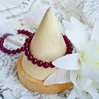 Jabrand 145pcs Glass Beads, 8mm Glass Beads for Barcelet and Jewelry Making DIY Crafts (Burgundy) - color: Burgundy