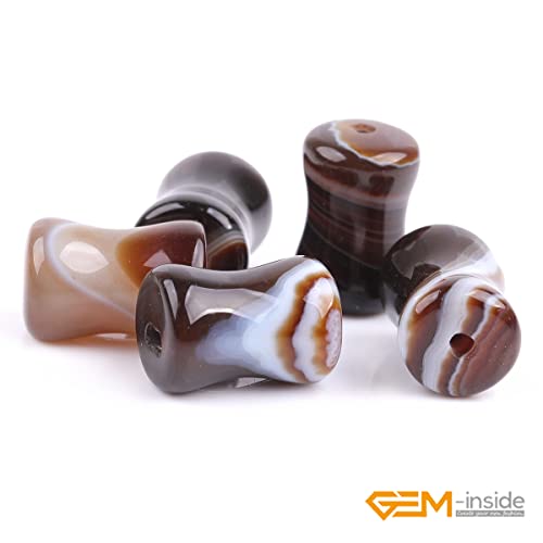 GEM-Inside 30Pcs 8x12mm Natural Brown Sardonyx Onyx Agate Stone Plant Bamboo Knot Bone Charms Beads for Jewelry Making Power Energy Chakra Stone Beads - color: Brown Sardonyx Onyx Agate