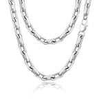 VNOX Paperclip Necklace for Men Women, 4.5/6.5/7mm Solid Diamond-Cut Chunky Stainless Steel Anchor Link Chain Mens Necklaces Jewelry Gifts, 18/20/22/24 Inchs - style: 7.5MM-Silver