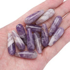 BEADIA Natural Amethyst Teardrop Stone Beads 10x30mm 12pcs Dangle Earring Charm for DIY Jewelry Making - color: Amethyst