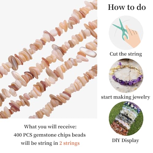 400pcs Natural Chip Shell Beads for Jewelry Making Brown Shell 5-8mm Irregular Gemstones Healing Crystal Loose Rocks Bead Hole Drilled for Ring Earrings Necklace Bracelet Making DIY Art Crafts - color: Brown Mother of Pearl Shell(2 Strands-62")